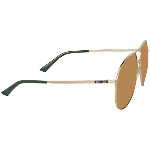 NEW Gucci Brown and Gold Aviator Men's Sunglasses - Picture 3 of 4